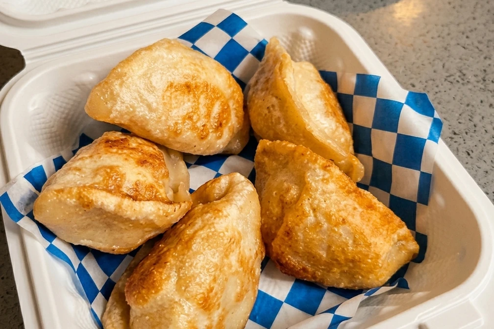Grilled Pork Dumplings served at The Pink Pearl Restaurant in Calgary